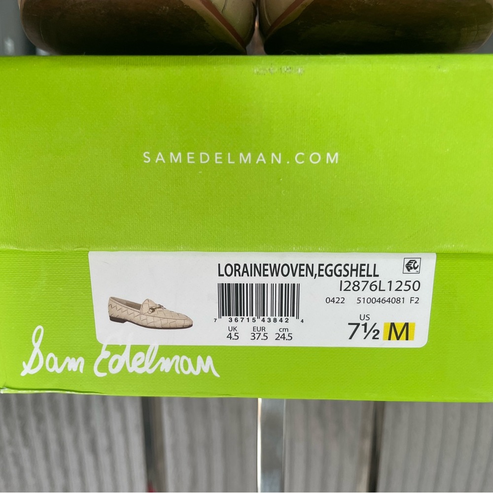 Sam Edelman Leather Woven Lorraine Loafers Beige Size 7.5 - Picture 4 of 9